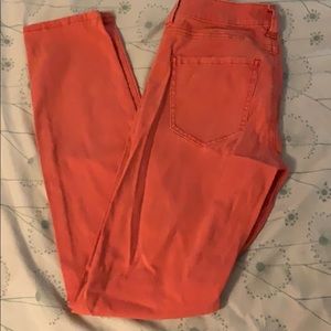 Orange skinny jeans